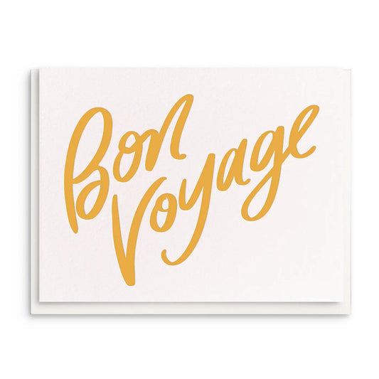Bon Voyage - Letterpress Farewell Greeting Card